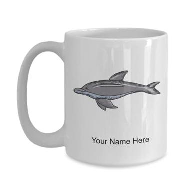 Imagem de Caneca de golfinho personalizada – Caneca de café para amantes de golfinhos, ideias de presentes para meninos e meninas – Caneca de café de 425 g