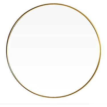 Imagem de Espelho de parede espelho de parede espelhos de banheiro espelho redondo, espelho de vaidade, círculo de espelho de banheiro com moldura de metal, espelhos de decoração de casa (tamanho: 70 cm, cor: preto) espelho de decoração de banheiro doméstico (ouro 5 feito na