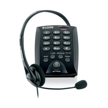 Imagem de Telefone com Headset Elgin HST-6000 - Base Discadora - 42HST6000000 Registro na Anatel: 2625-13-7054