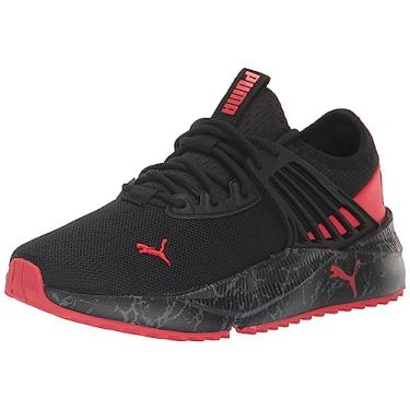 Imagem de PUMA Tênis infantil unissex Pacer Future de malha sem cadarço, Puma Preto - alto risco vermelho - castlerock, 5.5 Big Kid