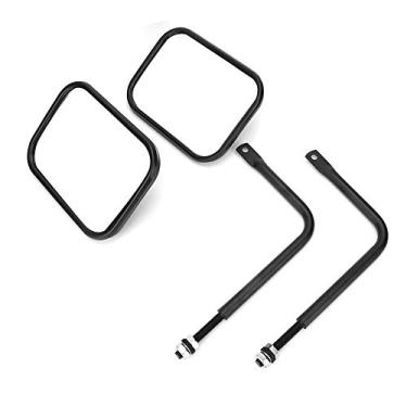 Imagem de Espelho retrovisor quadrado do carro, conjunto de espelho retrovisor da dobradiça da porta Espelho externo adequado para Wrangler JK 2007-2017