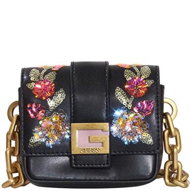 Imagem de GUESS Mini bolsa floral de lantejoulas Morada, Preto Multi, One Size