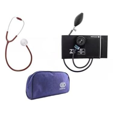 Imagem de Aparelho De Pressão Esfigmomanometro Bic + Estetoscopio Bic (VINHO)