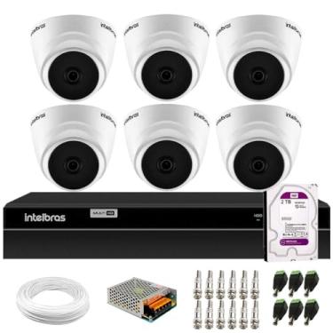Imagem de Kit 6 Câmeras Intelbras VHD 1220 G7 Dome Full HD com Visão Noturna de 20m Multi HD + DVR Intelbras MHDX 1208 8 Canais + HD 2TB