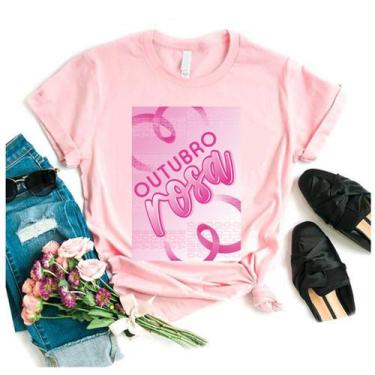 Imagem de Camiseta Blusa Outubro Rosa Campanha De Prevenção Ao Cancer - Vidape