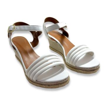 Imagem de Sandália Feminina Salto Anabela Comfort Branca