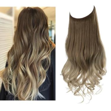 Imagem de Aplique de Cabelo Feminino Longo Alongamento Extensões de Cabelo para Mulheres (Modelo 02, 18 Polegadas)