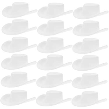 Imagem de Ipetboom 30 Unidades Mini Chapéu De Vestidos De De Boneca Decorações De Aniversário De Vaqueira Chapéu Formal Em Miniatura Roupa Jeans Roupas Plástico Branco Chapéu De Bolo