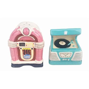 Imagem de Blue Sky Conjunto de cerâmica Juke Box sal e pimenta, 9 cm de altura, conjunto de 2
