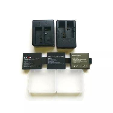 Imagem de Sjcam-1050/1350mah carregador de bateria  acessórios originais para sj4000 sj5000 eken h9 h5s sj4000