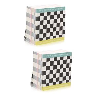 Imagem de Tofficu 2 Caixas caderno blocos de notas de plano diário bloco de notas em branco notas adesivas sticky notes cadeno bloco de notas planejador compacto blocos de notas de uso diário xadrez