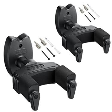 Imagem de Donner Suporte de parede para guitarra preta, suporte de parede, trava automática, suporte de guitarra para guitarra baixo, banjo, bandolim, pacote com 2