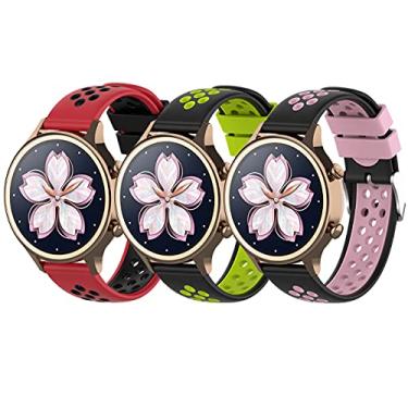 Imagem de Hoopyeecase pulseira de relógio Compatível para TicWatch E3, Suave Bicolor 20mm silicone esporte assistir banda para TicWatch E3 / TicWatch GTH/TicWatch E/TicWatch 2 Smart Watch