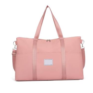 Imagem de Legou Bolsa de viagem de grande capacidade bolsa de bagagem de mão bolsa de ginástica impermeável, rosa, 50*35*18cm