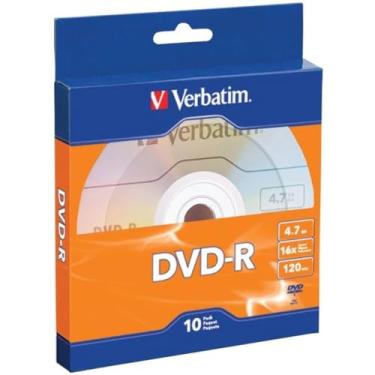 Imagem de Verbatim(r) 97957 4,7 gb 120 minutos 16 x Dvd-Rs, 10 pacotes de 5,80 polegadas. x 4,80 pol. x 1,9 cm.