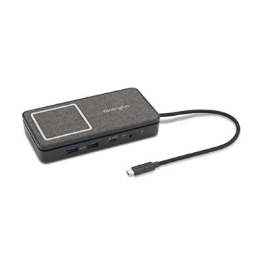 Imagem de Kensington Hub USB-C com carregamento Qi, HDMI duplo 4K a 60Hz, carregamento de passagem PD de 100 W, porta Ethernet de 1 Gbps, compatível com MacBook, iPad, HP, laptops Lenovo (K32800WW) preto