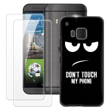 Imagem de MILEGOO Capa para HTC One M9 + 2 peças protetoras de tela de vidro temperado, capa de silicone TPU macio ultrafina para HTC M9 (5 polegadas)