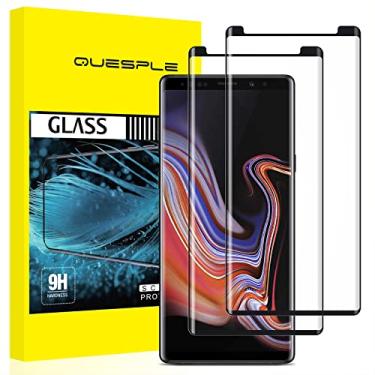 Imagem de QUESPLE Película protetora de tela para Galaxy Note 9, pacote com 2 películas de vidro temperado premium inquebráveis para Samsung Galaxy Note 9/Curvo 3D/fácil instalação/compatível com