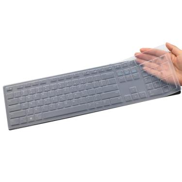 Imagem de Capa de teclado para teclado sem fio Dell KM636 e teclado com fio Dell KB216 e Dell Optiplex 5250 3050 3240 5460 7450 7050 e Dell Inspiron AIO 3475/3477/3670 All-in One Desktop Keyboard Skin-Clear