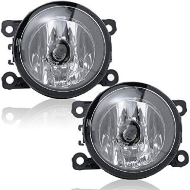 Imagem de RP Remarkable Power Farol de neblina - Farol de neblina esquerdo e direito (1 par) para Acura/HD/FD/Suzuki/etc Substituição 4F9Z15200AA 4F9Z15200AACP lente transparente com lâmpadas de halogênio H11