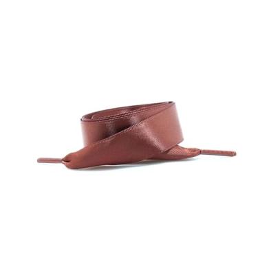 Imagem de 1Pair 2 CM Width Silk Satin Shoelaces Ribbon Shoe Laces Boots Women Sneakers ShoeLace For Sneakers Flat Shoe Laces (Color : Brown, Size : 80cm)