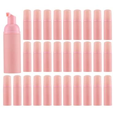 Imagem de Tekson 30 frascos de espuma de sabão (60 ml), xampu vazio de espuma de viagem para limpador, dispensador (tampa rosa)