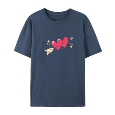 Imagem de Camiseta Love Graphics para homens e mulheres Arrow Funny Graphic Shirt for Friends Love, Azul marinho, M