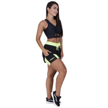 Imagem de Conjunto Fitness Short soltinho short interno + Cropped-Feminino