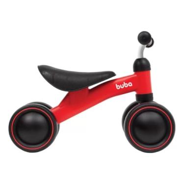 Imagem de Bicicleta Andador de Equilibrio Bebê Infantil - 4 Rodas, BUBA - Bicicleta De Equilíbrio Infantil 4 Rodas Sem Pedal Vermelha