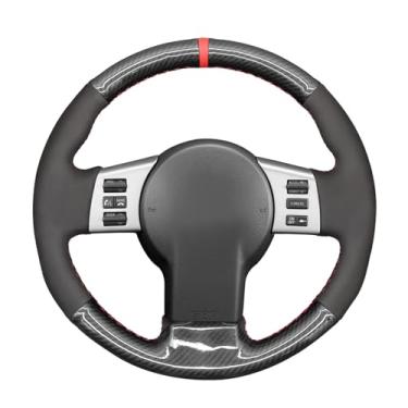 Imagem de MEWANT Capas para volante de carro de camurça e fibra de carbono de poliuretano preta personalizada para Infiniti FX FX35 FX45 2003-2008 Nissan 350Z 2003-2009