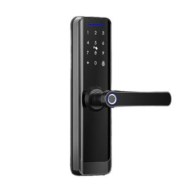 Imagem de Fechadura de porta eletrônica inteligente com TTLock Bluetooth App Segurança Biométrica Impressão digital RFID Fechadura com senha de cartão com campainha (cor: 180) vision