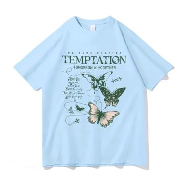 Imagem de Camiseta Txt Solo Temptation k-pop Merch Support Camisetas soltas unissex, Azul, GG