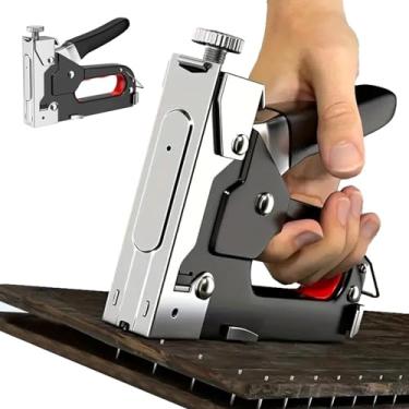 Imagem de Besreey Máquina de pregos grampeador, ferramenta de fixação de parede de pregos - Máquina de fixação de pregos para grampos de parede,Grampeador de fio e Brad Nailer, máquina de pregos para
