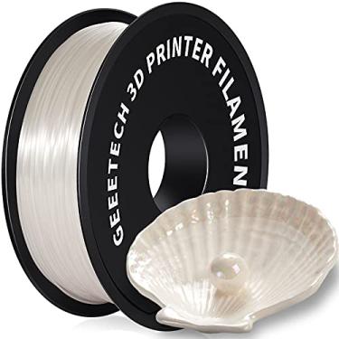 Imagem de Filamento PLA de 1,75 mm, Filamento de impressora 3D Geeetech Seda PLA 1,75 mm para impressora 3D e caneta 3D, 1 kg 1 carretel, Silk White
