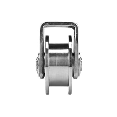 Imagem de Roda de ranhura U/V/H de aço inoxidável 304, rodízio de ranhura para portão deslizante, portão de enrolar, trilho invertido, máquinas industriais(H Type,3 in)