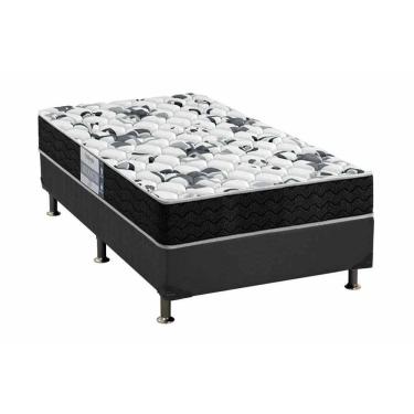 Imagem de  Cama Box Solteiro: Colchão Espuma Probel D28/EP Anatômico Advanced Tech1000 + Base CRC Suede Gray(88x188)