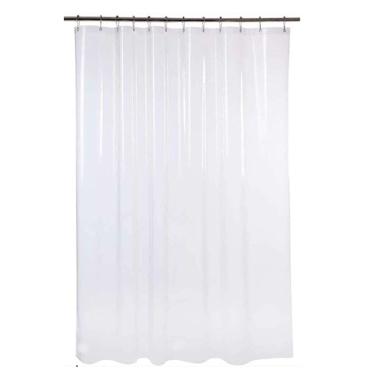 Imagem de 1 Cortina Box Banheiro PVC Transparente Antimofo Ilhós 2,30m