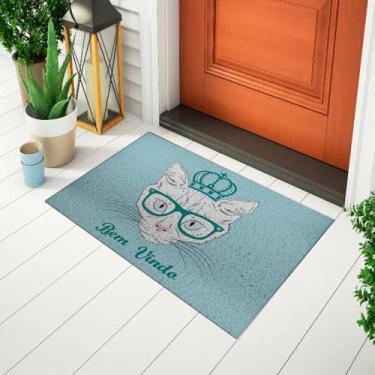 Imagem de Tapete De Porta Decorativo Capacho Divertido Estampado Frase - Bem Vindo Gata Princess Ca1753