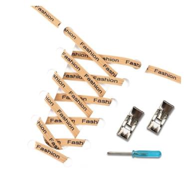 Imagem de Cadarços Elásticos De Fivela De Metal Para Tênis Sem Cadarço Para Crianças E Adultos, Cadarços Rápidos E Preguiçosos Para Pessoas, Acessórios Para Sapatos(Light coffee)