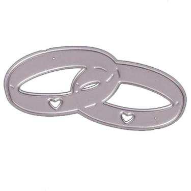 Imagem de Anéis de casamento cortados para fazer cartões, matrizes de corte de metal, parabéns, corte, aniversário, estampagem, estêncil, modelo para decoração de scrap-booking, cartão de bênção de aniversário