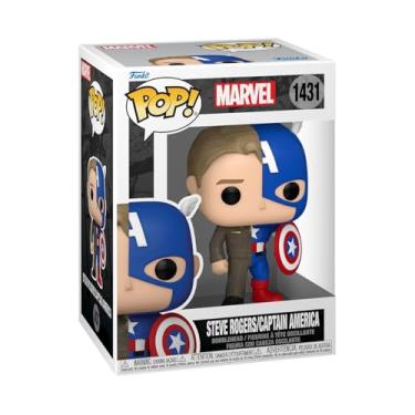 Imagem de Funko Pop Marvel: Split - Captain America/Steve Rogers - Marvel Comics - Collectable Vinyl Figure - Gift Idea - Official Merchandise - Toys for Kids & Adults - Superheroes Fans