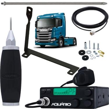 Imagem de Rádio Móvel Px 40 Canais Antena Inox 2,70 Metros Alongador 60cm Suport