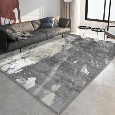 Imagem de Cinza Claro Abstrato Tapetes Sofá Cadeira Área Tapete Moderno Sala de Estar Decoração Tapete Quarto Cabeceira Grande Tapete de Chão, Flanela 4.200x250cm 78,7x98 pol.