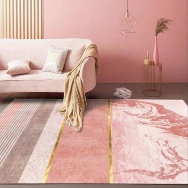 Imagem de Tapetes para sala de estar, tapete rosa para cabeceira de quarto, tapete leve de luxo para área grande, sofá, cadeira, carpete lateral, flanela 3.200 x 300 cm 78,7 x 118 pol.