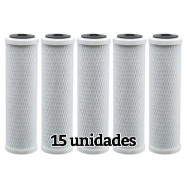 Imagem de Kit Com 15 Refil Carbon Block Carvão Ativado 9 3/4 10 - Br Fish Aquari