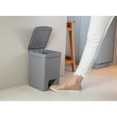 Imagem de Lixeira Pedal C/ Tampa 6 Litros Cozinha/banheiro Cesto/lixo - OU, Bran