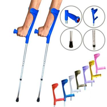 Imagem de Par Bengala Muleta Regulável Altura Braço Várias Cores Alo - Alo Ortop