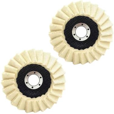 Imagem de Kit 2 Disco Feltro Flap para Polimento 4.1/2 Pol. Aço Inox Alumínio - 