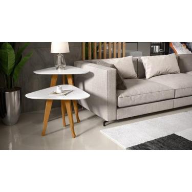 Imagem de Mesa Lateral e Apoio 3 Pontas Plus Pés Madeira cores diversas - Compra