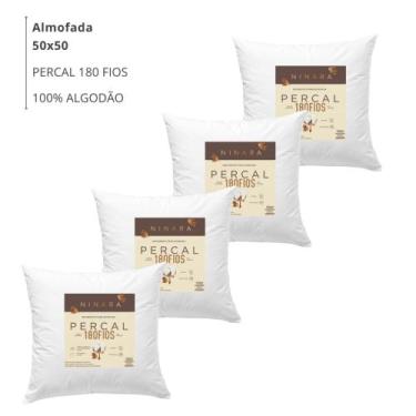 Imagem de Kit 4 Enchimento Recheio Almofadas Refil 50x50 Percal 180F Br Ninara